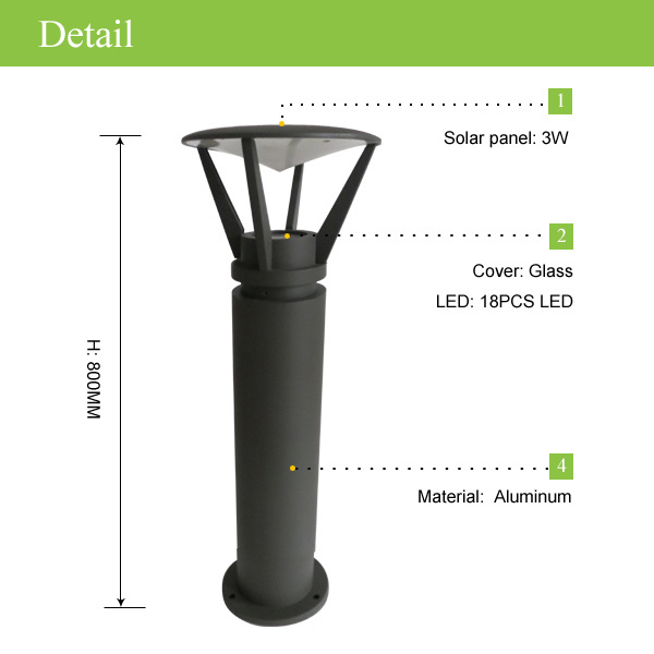 new design small plastic garden bollards lights with CE&Rohs(JR-CP09)