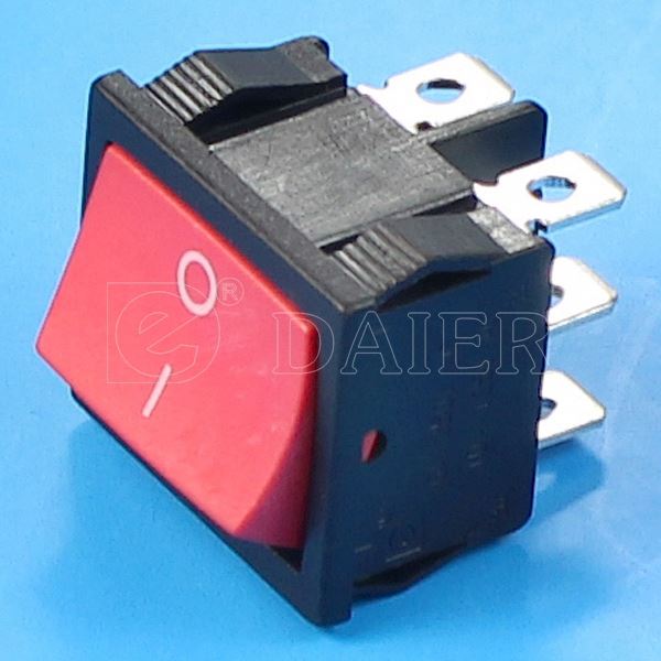 Black 10A 6 PIN ON OFF ON 3 Position Square DPDT Rocker Switch