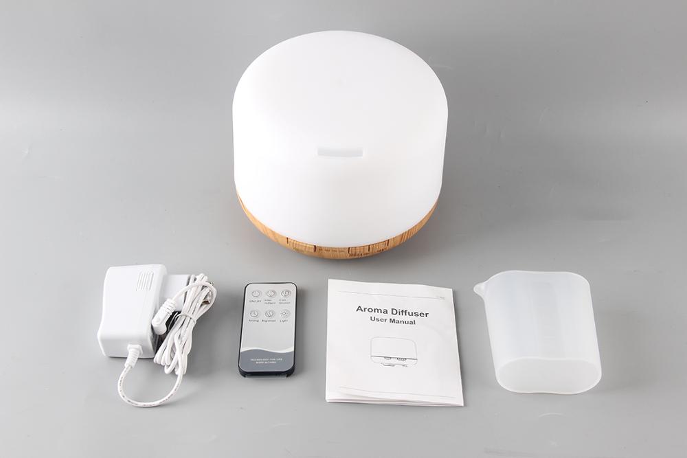 Remote control 500ml Large Capacity Essential Oil Diffuser Aroma Humidifier with 7 Color LED Changing Lights