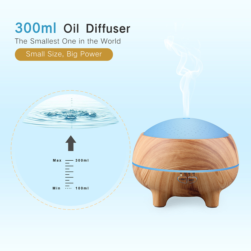 2018 High Quality Wood Ultrasonic Fragrance Oil Stone diffuser Aroma 300ml Diffuser for Hotel Humidifier Air