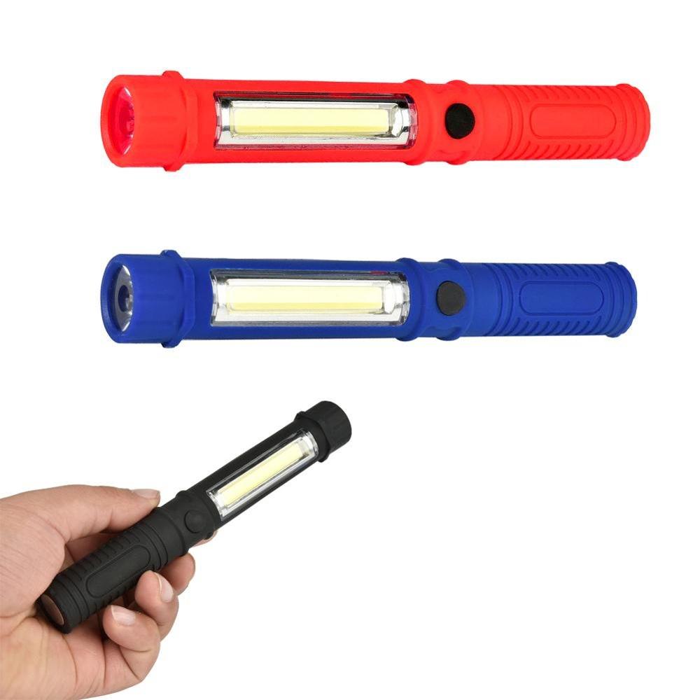 2 IN 1 Mini LED Magnet Penlight Battery Powered Plastic Medical Pen Light Portable Clip Emergency COB Torch Pen Flashlight