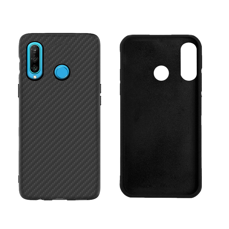 Matte Finish Carbon Fiber Textured Light Thin Shock Absorbing Bumper Skin hard case for Huawei Nova 4E