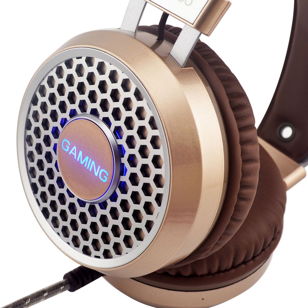 Esport Gaming Headset Stereo Bass Headphone Over Ear 3.5mm with Microphone LED Light Noise Reduction for PS4/Xbox One/Mac/PC/iOS