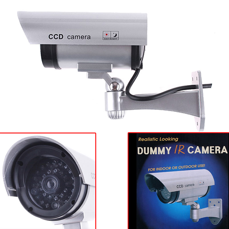 Fa-ke camera Dummy Emulational camera cctv camera bullet waterproof outdoor use for home security with flash LED
