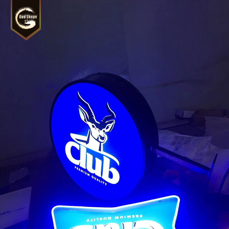 Factory made led illuminated light box advertising signage 3D letter  logo round acrylic sign