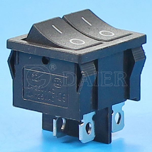 KCD1 Mini Two Button 220V Rocker Switch DPST
