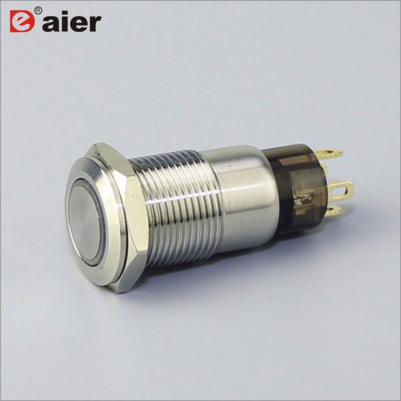 12mm illuminated mushroom ip65 self locking on off push button switch