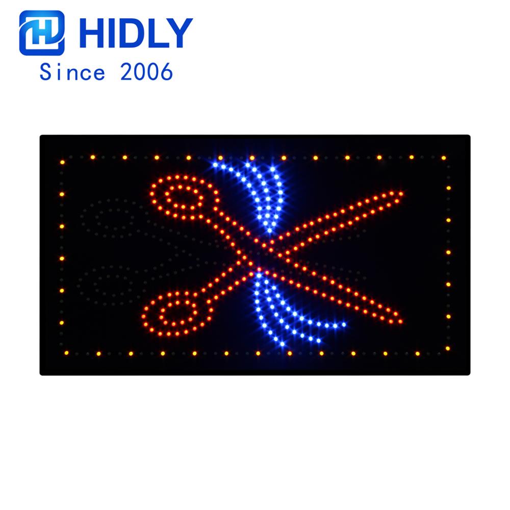 Hidly 15*27'' Ultra Brightness Indoor Haircut Shop  LED  Open sign Business Animated Motion Window&Wall  Display Billboard