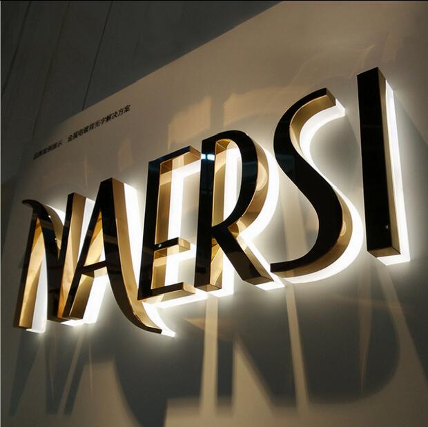 Top sale waterproof thin stainless steel acrylic channel 3d illuminated backlit light sign led letters