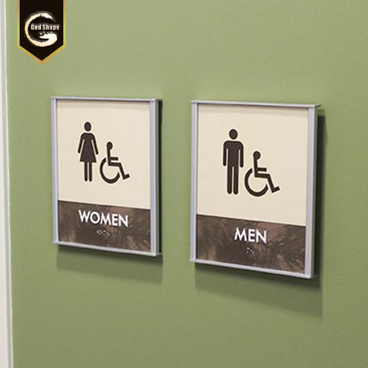 Door room identification nameplate interior office signage stainless steel metal directional and wayfinding sign