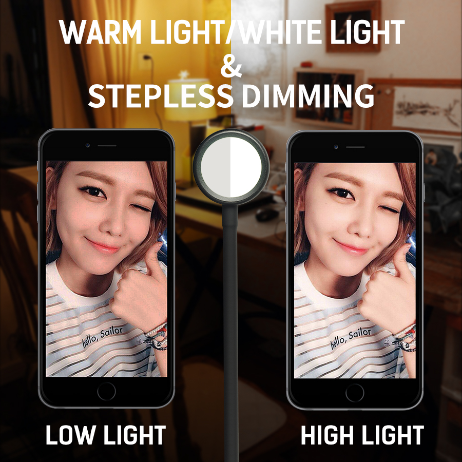 USB Connected Stepless Dimming Led Photography Light Multifunction Live Stream Selfie Light Reading Lamp DC5V 3W LED Desk Lamp