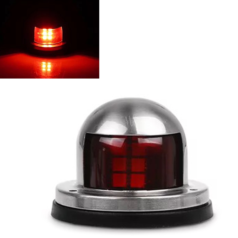 1 Pair Stainless Steel 12V LED Sailing Signal Light Lamp Bow Navigation Light Red Green for Marine Boat Yacht