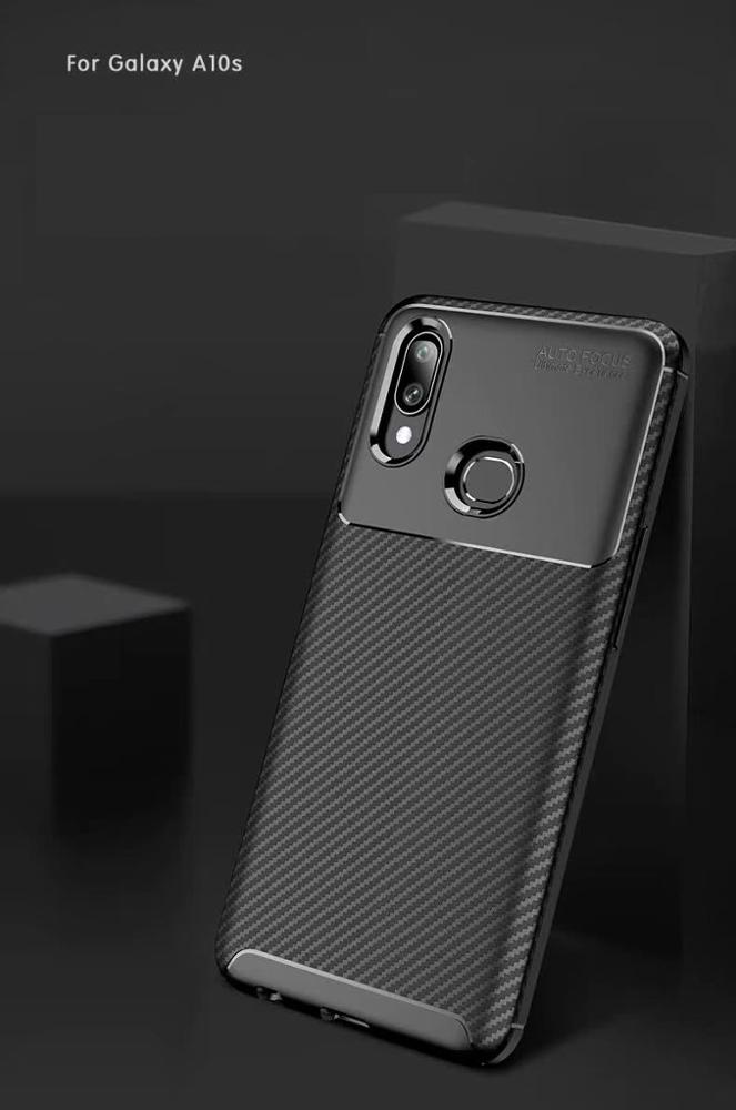 Carbon Fiber 360 Protective phone case For Samsung galaxy A10S Core TPU Silicone back cover case