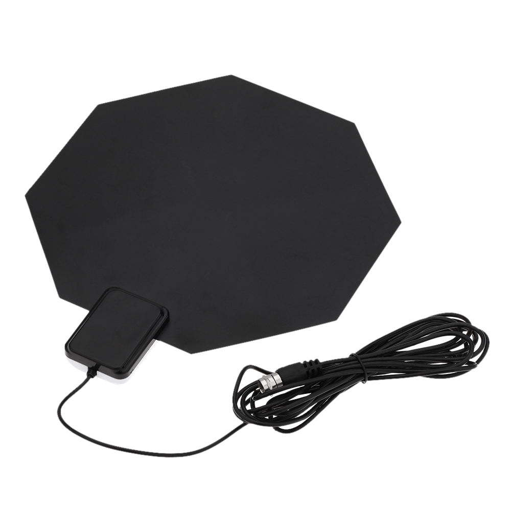 Digital Indoor HDTV DTV TV Antenna Flat Design Support Receiving VHF UHF Signals / Free Digital/Analog Signals High Gain US Plug