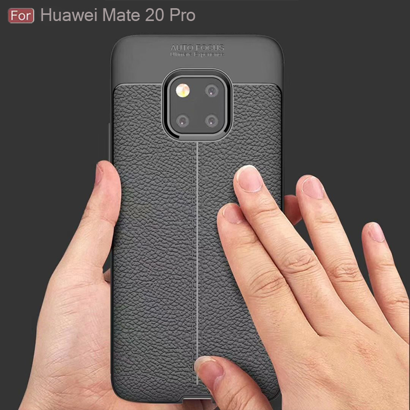 New Design Carbon Fiber Lichee Pattern For Huawei Mate 20 Pro Soft TPU Case