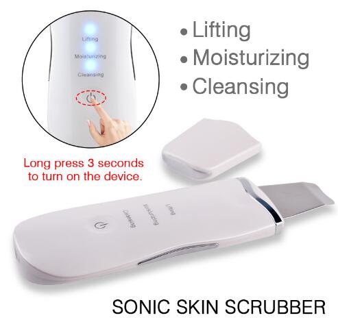 New 2018 Facial  Skin Scrubber Ultrasonic puntos negros y espinillas  remover Spatula Blackhead Cutin Remover Pimple Extracto