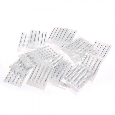 Set 100 Sterile Navel Ear Nose Body Piercing Needles Stainless Steel 10G 12G 13G
