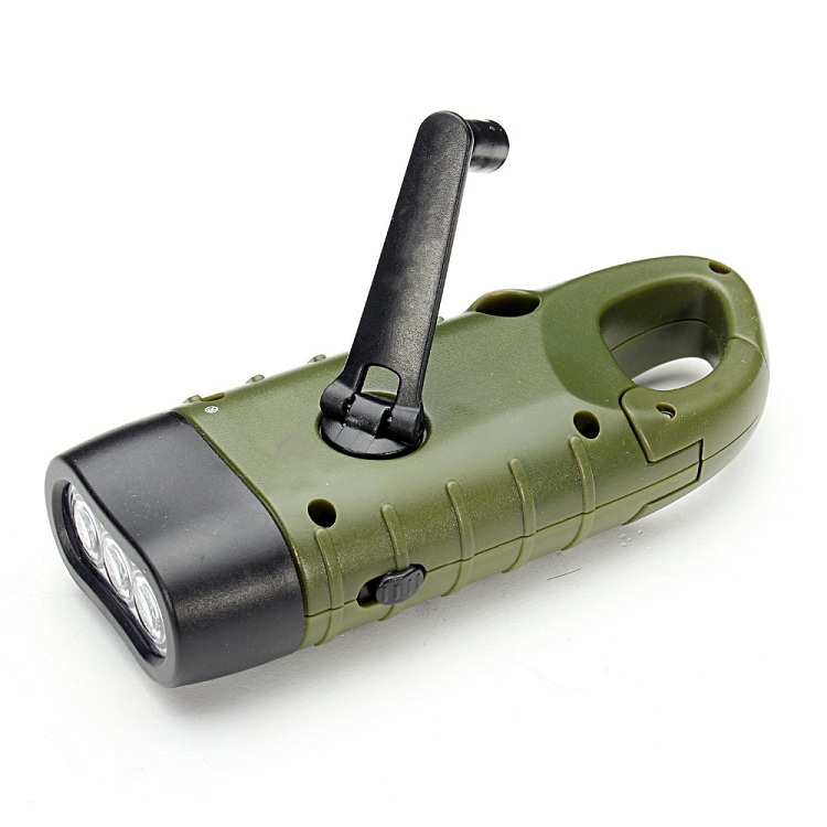 Ningbo Goldmore Hand Cranking Solar Powered Rechargeable Flashlight Emergency LED Flashlight