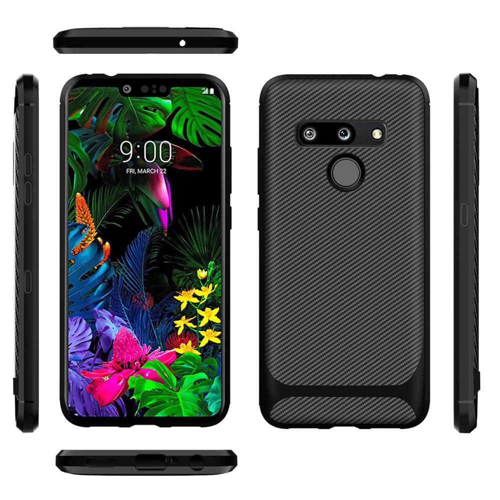 Shockproof New Carbon Fiber Silicon Back Cover Phone Case For LG G8 ThinQ