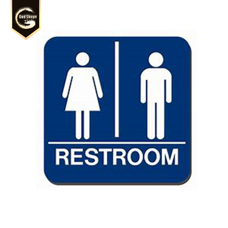 GS  adhesivewall mounted door name plate sign stainless steel devil toilet sign