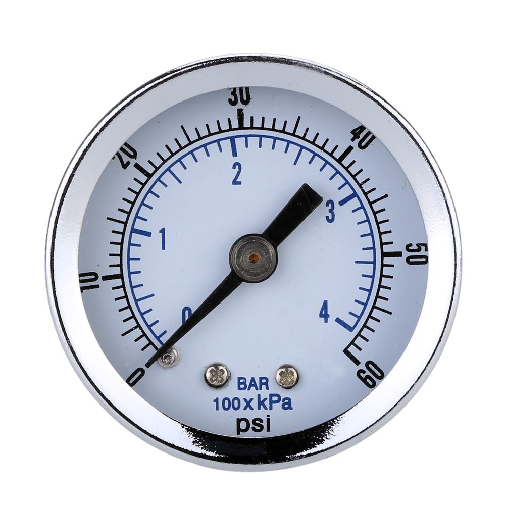 0-60 PSI Hydraulic Pressure Gauge 1/8 NPT Air Compressor Back Mount 1.5 Dial Plate Pressure Diagnostic-tool Accurate Manometer