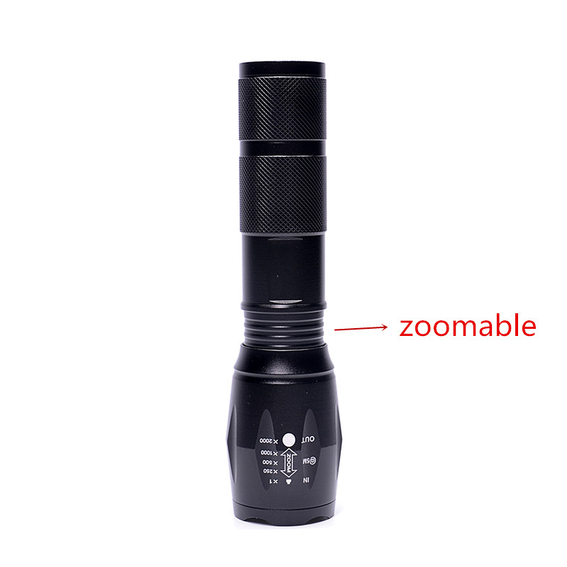 Flashlight T6 Super Bright Waterproof Torch LED Tactical Flashlight with 5 Light Modes and Adjustable Focus Zoom