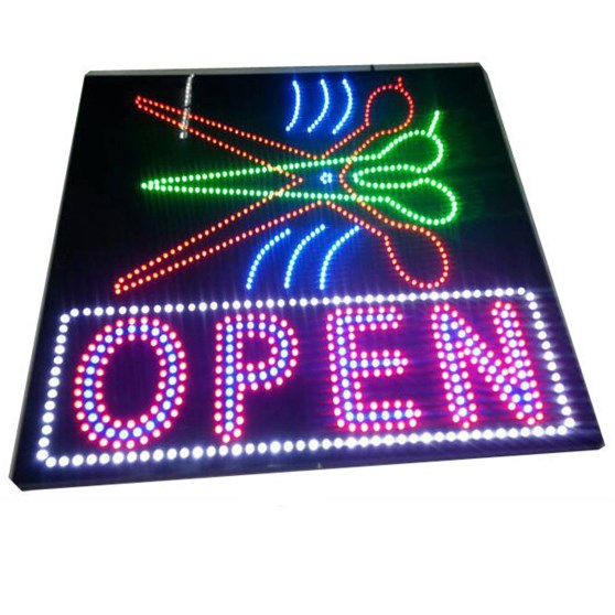 New Design Animated Scissors Barbershop LED Sign