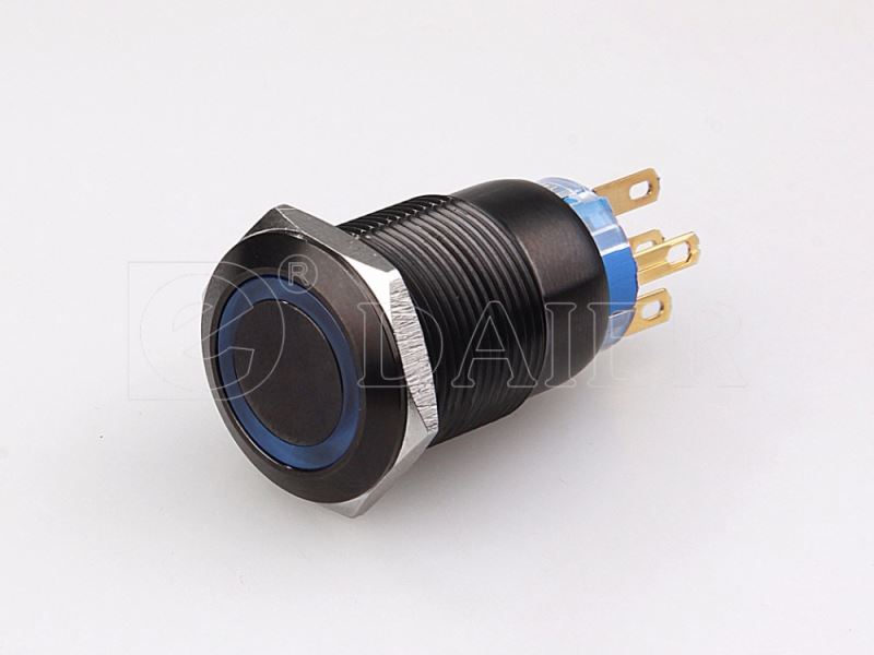 anti-vandal illuminated stainless steel industrial push button switch