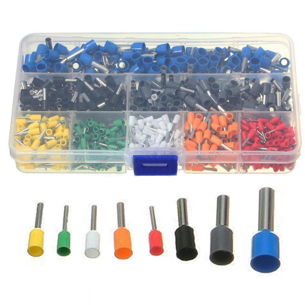 800pcs Cable Wire Terminal Connector with Hand Ferrule Crimper Plier Crimp Tool Kit Set AWG 10-23