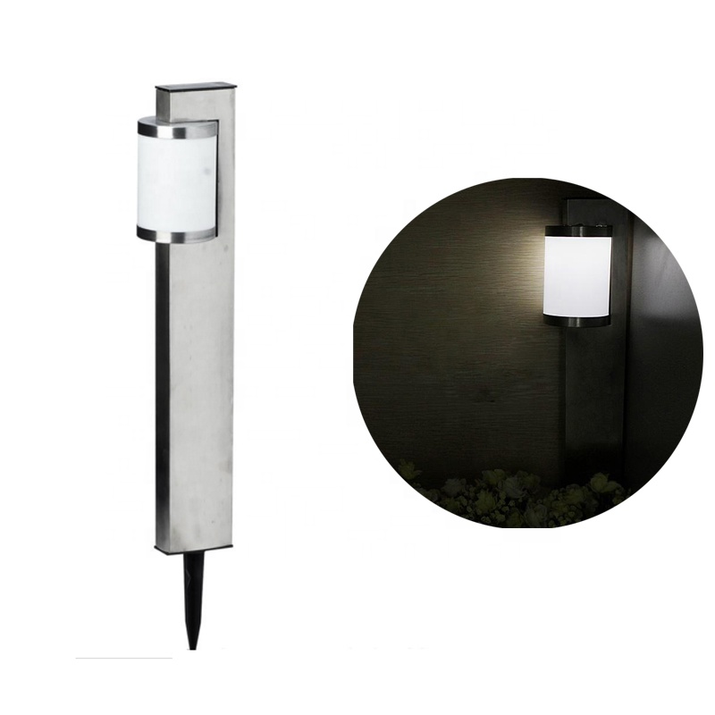 Super Bright 2 LED Stainless Steel For Flowerbeds Patio Pathway Yard Backyard Solar Garden Lamp  (JL-8520)