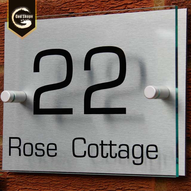 Wall mounted cute modern design house sign number sign plate