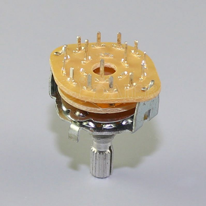 0.3A 2 Pole 6 Position Metal Momentary Rotary Switch