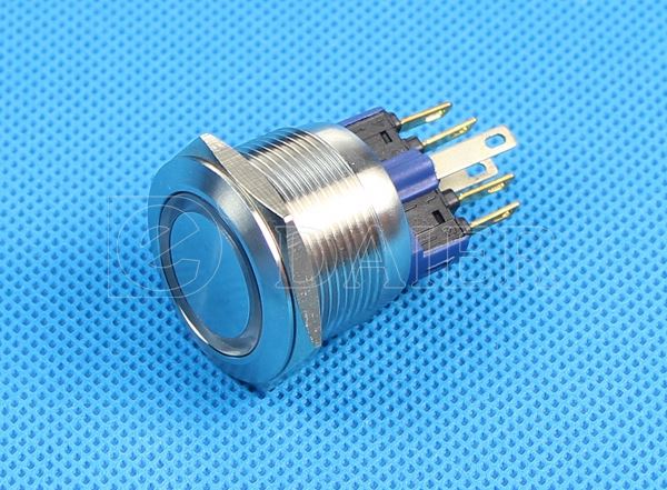 Miniature 6 Pin Sealed Metal Switch Button With LED Light