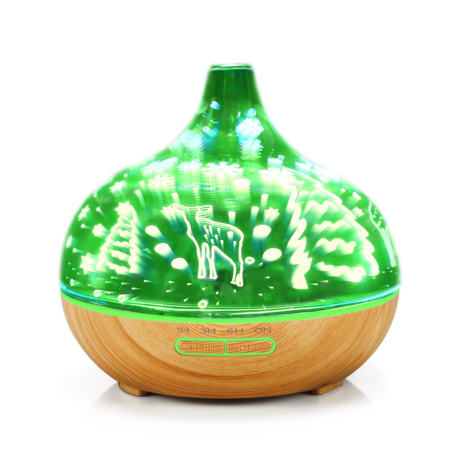 Deer Pattern 400ml Glass Essential Oil Diffuser Ultrasonic Aromatherapy Diffuser Air Humidifier Best Gift for Wife, Girlfriend