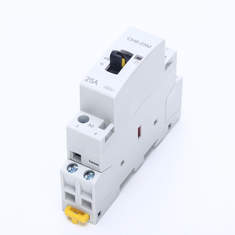 CH8-25M 2P 25A 220V/230V 50/60HZ Din rail Household AC Modular contactor with Manual Control Switch NO NC, Manual Contactor