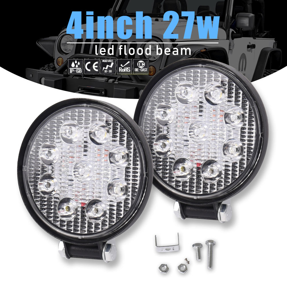 high quality 27w lower cost automobile lamp truck round led work light