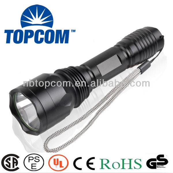 18650 rechargeable battery led police 5w flashlight