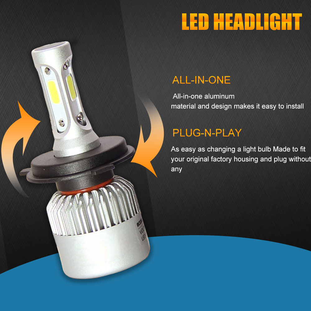 high quality automotive super bright 4000k aluminum led headlight bulb