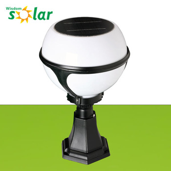 Solar Outdoor Solar LED Ball Gate Light Solar Powered Pillar Light With Ball Feature (JR-2012)