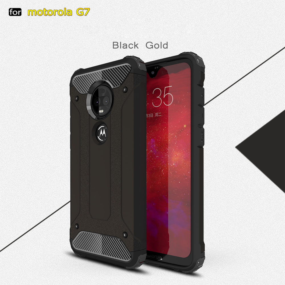 TPU+PC 2in1 drop Silicone Rubber Armor Hard case For Motorola moto G7