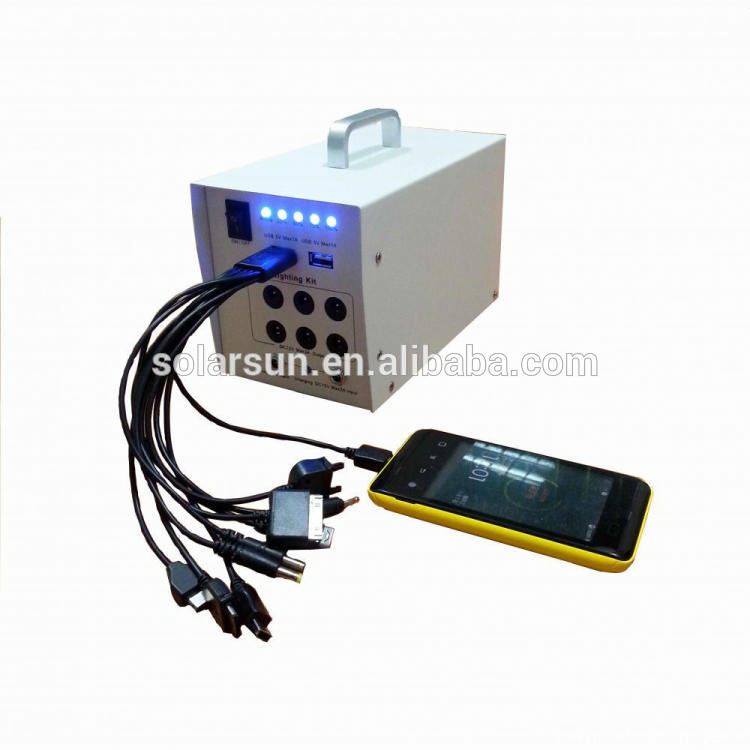 home use solar light kit with USB socket 10W-150W portable solar lighting
