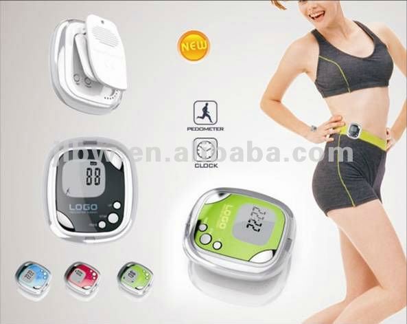 pedometer with fat analyzer clock