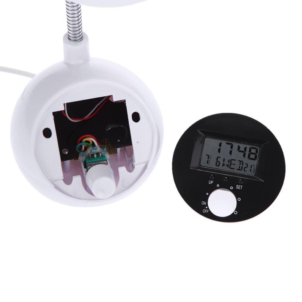 Mini Portable USB Cooling Desk Fan Adjustable Speed Switch Table with Time Clock Calendar Temperature for Laptop Notebook