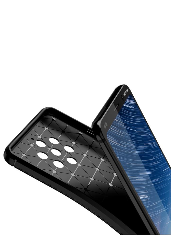 New Premium Shock Protection Carbon Fiber Skin TPU Silicone Case For Nokia 9 Pure View