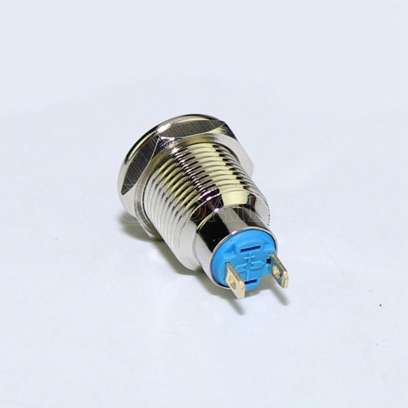 10MM 2Pin Waterproof Stainless Steel Latching NO NC Push Button Switch
