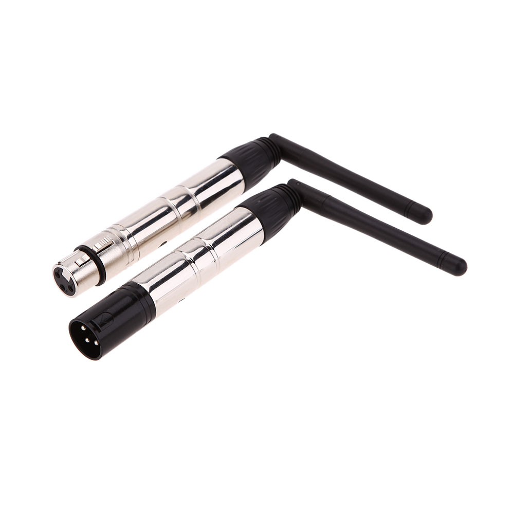 2.4G ISM DMX512 Wireless Male Female 2 in 1 XLR Receiver Transmitter LED Light for Stage PAR Party Light with Antenna