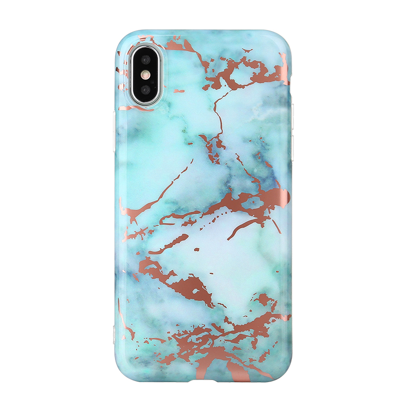 Soft Gilding Gold Pink Marble Phone Case for iPhone X 8 7 6 Plus