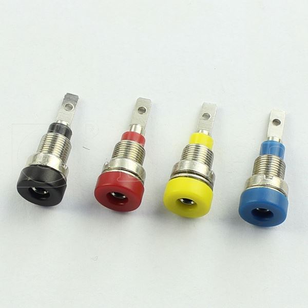 Colorful 2MM Panel Mount Nickel Plated Locking Banana Plugs