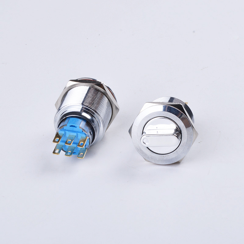 19mm Waterproof Metal Rotary Push Button Switch 2 Position 1NO+1NC 3 Position 2NO+2NC Press Button Rotary Knob Switch