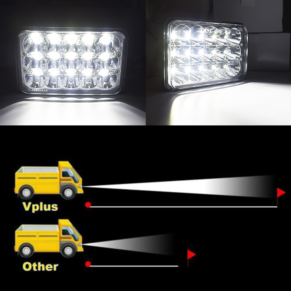 Chinese Factory sale Price Motorcycle Car Led Work Light 45W Truck 4x6 Led Headlights 12v 24v